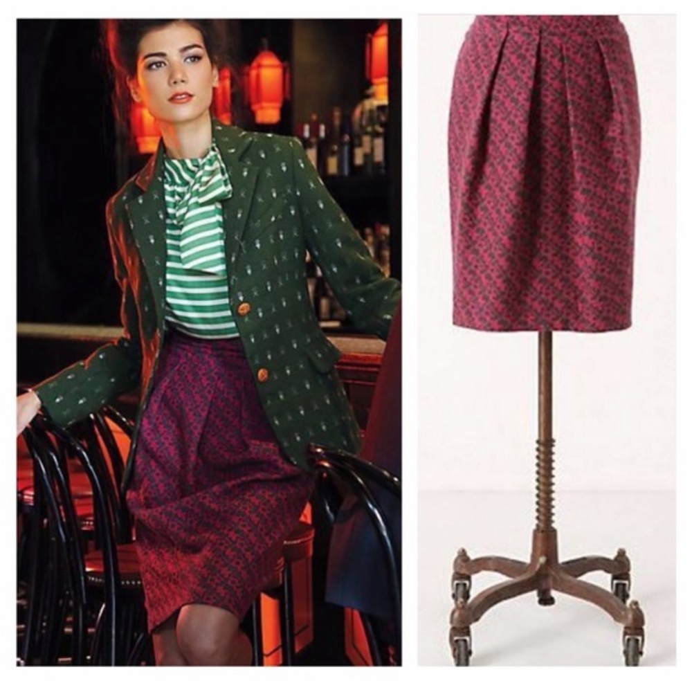 Anthropologie Eva Franco skirt front pleated size 4